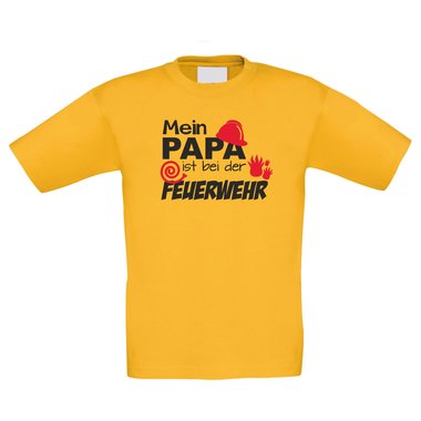 Kinder T-Shirt Feuerwehr-Mein Papa ist bei der Feuerwehr weiss-rot 98-104