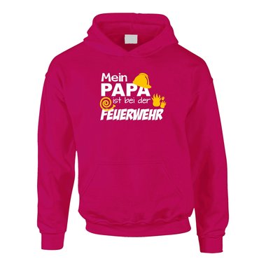 Kinder Hoodie Feuerwehr - Mein Papa ist bei der Feuerwehr schwarz-rot 98-104