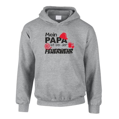 Kinder Hoodie Feuerwehr - Mein Papa ist bei der Feuerwehr schwarz-rot 98-104