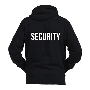 Security Bekleidung - Herren Hoodie - beidseitig bedruckt schwarz-weiss XXXL