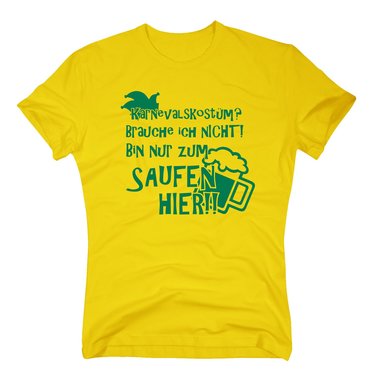 Karneval Shirt - Herren - Karnevalskstum? Brauche ich nicht! Hut und Bier weiss-schwarz XXXL