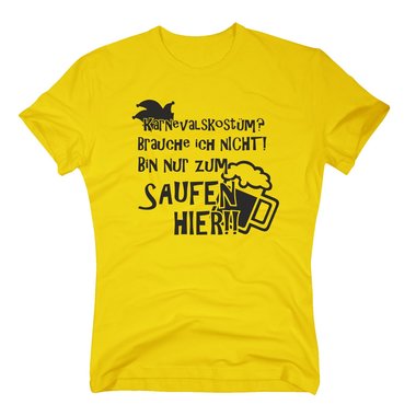 Karneval Shirt - Herren - Karnevalskstum? Brauche ich nicht! Hut und Bier weiss-schwarz XXXL