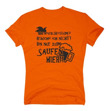 Karneval Shirt - Herren - Karnevalskstum? Brauche ich nicht! Hut und Bier weiss-schwarz XXXL