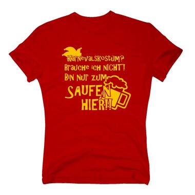 Karneval Shirt - Herren - Karnevalskstum? Brauche ich nicht! Hut und Bier weiss-schwarz XXXL