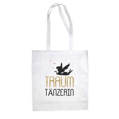 Traum Tnzerin - Baumwolltasche weiss-gold