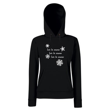 Let it snow - Damen Hoodie schwarz-weiss XS