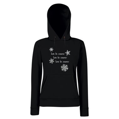 Let it snow - Damen Hoodie schwarz-weiss XS