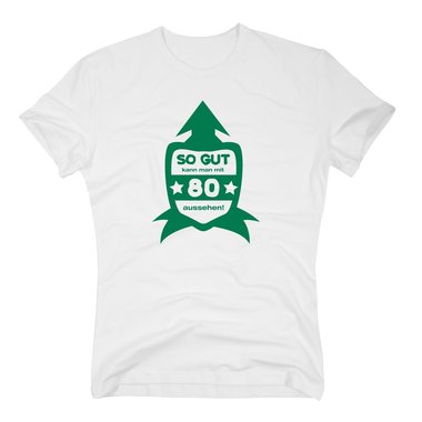 Geschenk zum 80. Geburtstag - Herren -  So Gut kann man mit 80 aussehen dunkelblau-silber 5XL