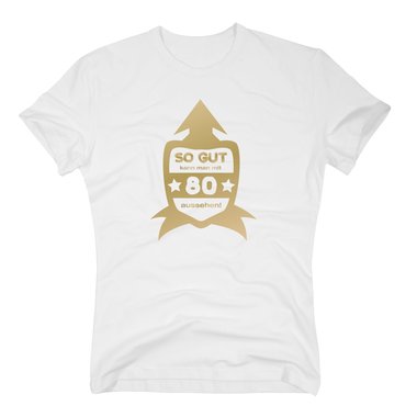 Geschenk zum 80. Geburtstag - Herren -  So Gut kann man mit 80 aussehen dunkelblau-silber 5XL