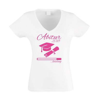 Damen T-Shirt V-Neck - Abitur 2018 loading