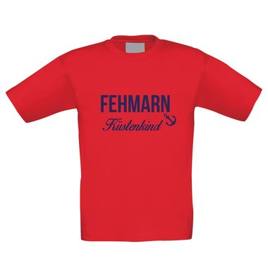 Kinder T-Shirt ? Fehmarn Kstenkind dunkelblau-rot 110-116