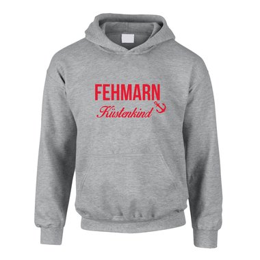 Kinder Hoodie Fehmarn Kstenkind dunkelblau-rot 110-116