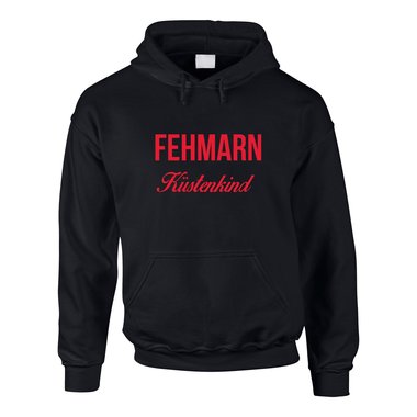 Herren Hoodie - Fehmarn Kstenkind schwarz-rot 4XL