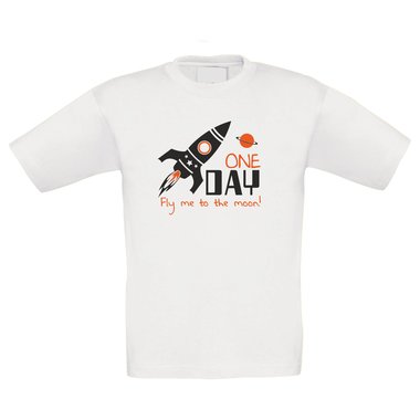 One day fly me to the moon - Kinder T-Shirt gelb-orange 134-146