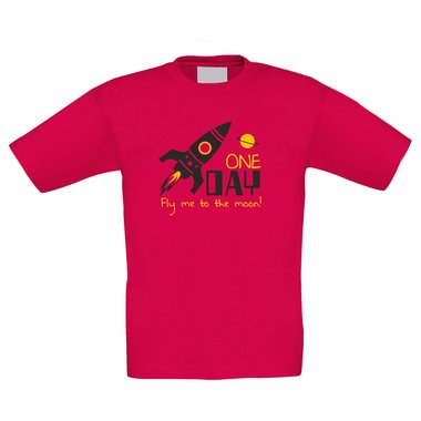 One day fly me to the moon - Kinder T-Shirt gelb-orange 134-146