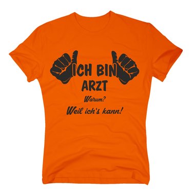 Arzt T-Shirt Herren - Ich bin Arzt, weil ichs kann weiss-rot XXXL