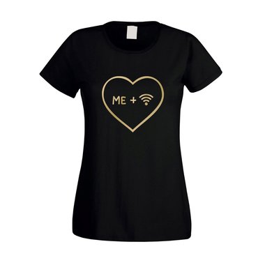 Me plus Wifi - Damen T-Shirt fuchsia-gold L