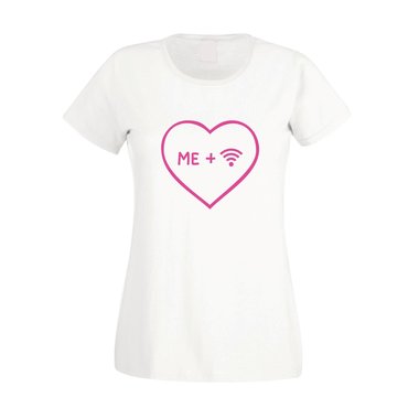 Me plus Wifi - Damen T-Shirt fuchsia-gold L