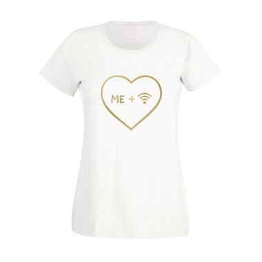 Me plus Wifi - Damen T-Shirt fuchsia-gold L