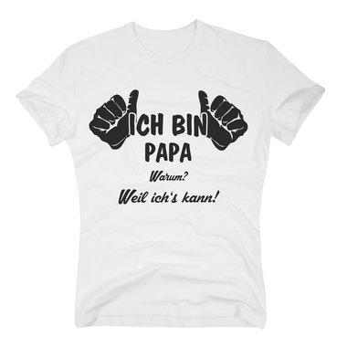 Ich bin Papa, weil ichs kann - Herren T-Shirt royalblau-weiss L