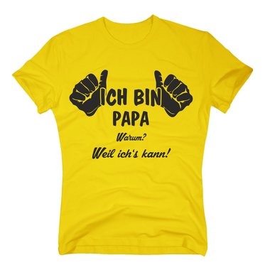 Ich bin Papa, weil ichs kann - Herren T-Shirt royalblau-weiss L