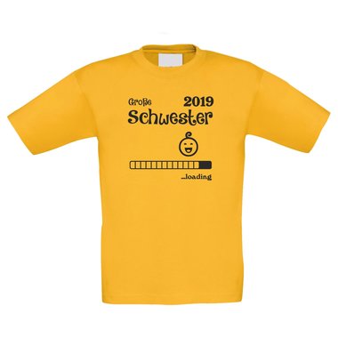 Kinder T-Shirt - Groe Schwester 2019 loading dunkelblau-weiss 122-128