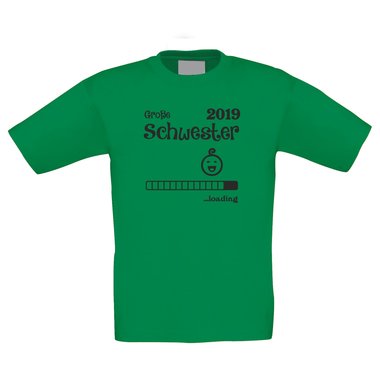 Kinder T-Shirt - Groe Schwester 2019 loading dunkelblau-weiss 122-128
