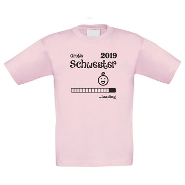 Kinder T-Shirt - Groe Schwester 2019 loading dunkelblau-weiss 122-128