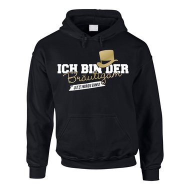 Herren Hoodie - Ich bin der Brutigam, jetzt wirds ernst grau-dunkelblau 5XL