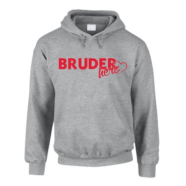 Geschenk fr Bruder - Herren Hoodie - Bruderherz grau-dunkelblau 4XL