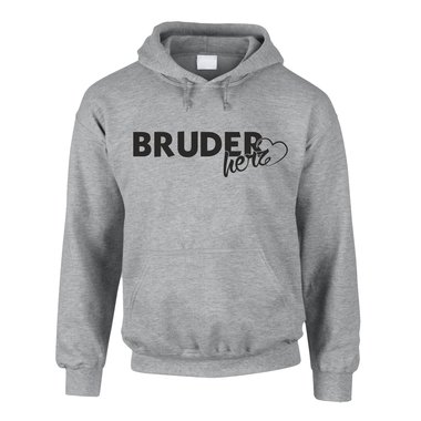 Geschenk fr Bruder - Herren Hoodie - Bruderherz grau-dunkelblau 4XL