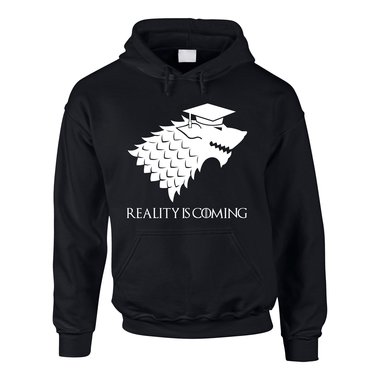 Geschenk zum Studienabschluss - Herren Hoodie - Reality is coming schwarz-weiss XXXL