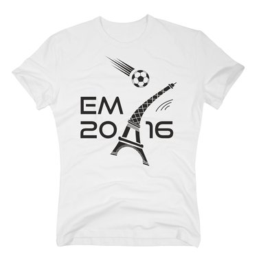 EM 2016 Herren T-Shirt - Eifelturm weiss-schwarz XXXL