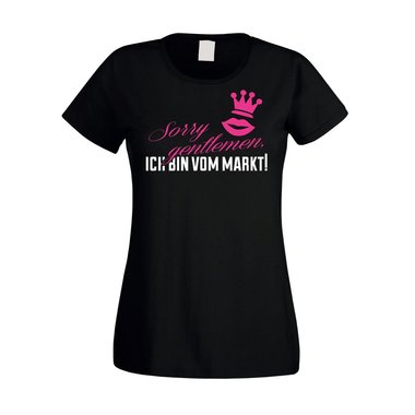 JGA T-Shirt Damen - Sorry Gentlemen ich bin vom Markt fuchsia-gold L