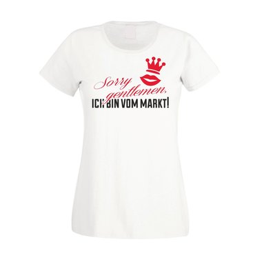 JGA T-Shirt Damen - Sorry Gentlemen ich bin vom Markt fuchsia-gold L