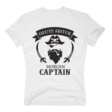 Heute Abitur - Morgen Captain - Herren T-Shirt royalblau-silber S