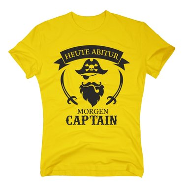 Heute Abitur - Morgen Captain - Herren T-Shirt dunkelblau-silber 4XL