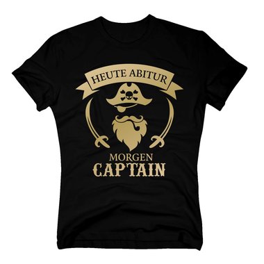 Heute Abitur - Morgen Captain - Herren T-Shirt dunkelblau-silber 4XL