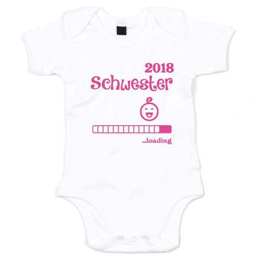 Baby Body - Schwester 2018 ...loading weiss-fuchsia 68-80