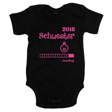 Baby Body - Schwester 2018 ...loading weiss-fuchsia 68-80