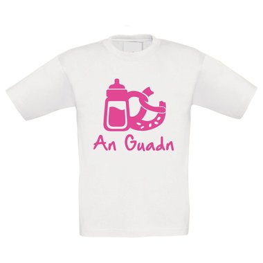 Kinder T-Shirt - An Guadn weiss-fuchsia 152-164