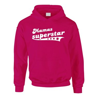 Kinder Hoodie - Mamas Superstar fuchsia-weiss 110-116