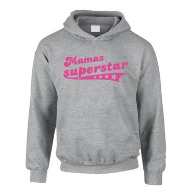 Kinder Hoodie - Mamas Superstar fuchsia-weiss 110-116