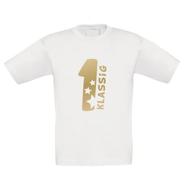 Erstklassig T-Shirt Kinder weiss-gold 152-164