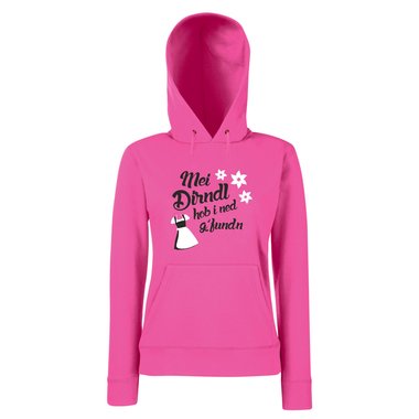 Damen Hoodie - Mei Dirndl hob i ned gfunden fuchsia-cyan XS