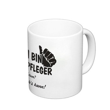 Geschenk fr Altenpfleger - Kaffeebecher - Ich bin Altenpfleger weiss-apfelgruen