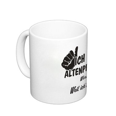 Geschenk fr Altenpfleger - Kaffeebecher - Ich bin Altenpfleger weiss-apfelgruen