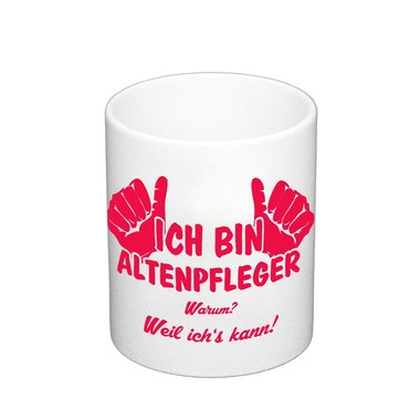 Geschenk fr Altenpfleger - Kaffeebecher - Ich bin Altenpfleger weiss-apfelgruen