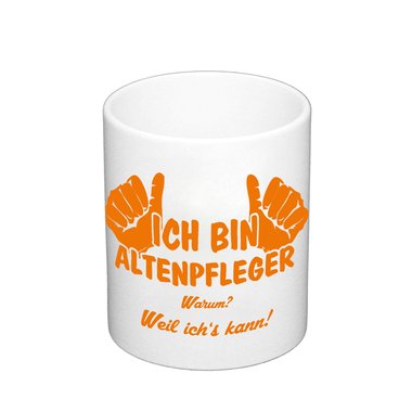 Geschenk fr Altenpfleger - Kaffeebecher - Ich bin Altenpfleger weiss-apfelgruen