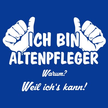 Geschenke fr Altenpfleger - Jutebeutel - Ich bin Altenpfleger, weil ichs kann schwarz-weiss